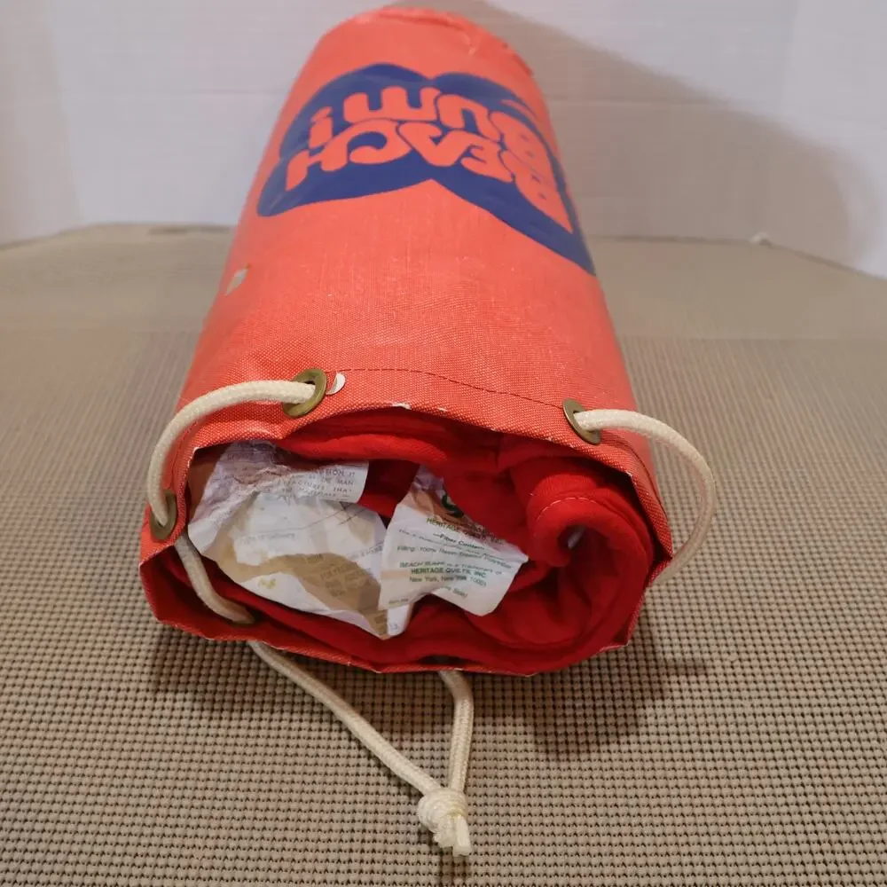 70s Beach Bum Beach Blanket & Bag By Heritage Quilts Red White